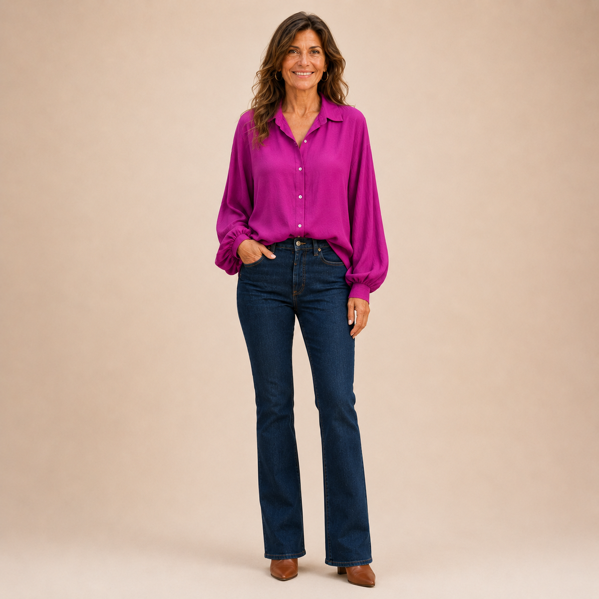 Marcelline | Relaxed Collar Button Blouse