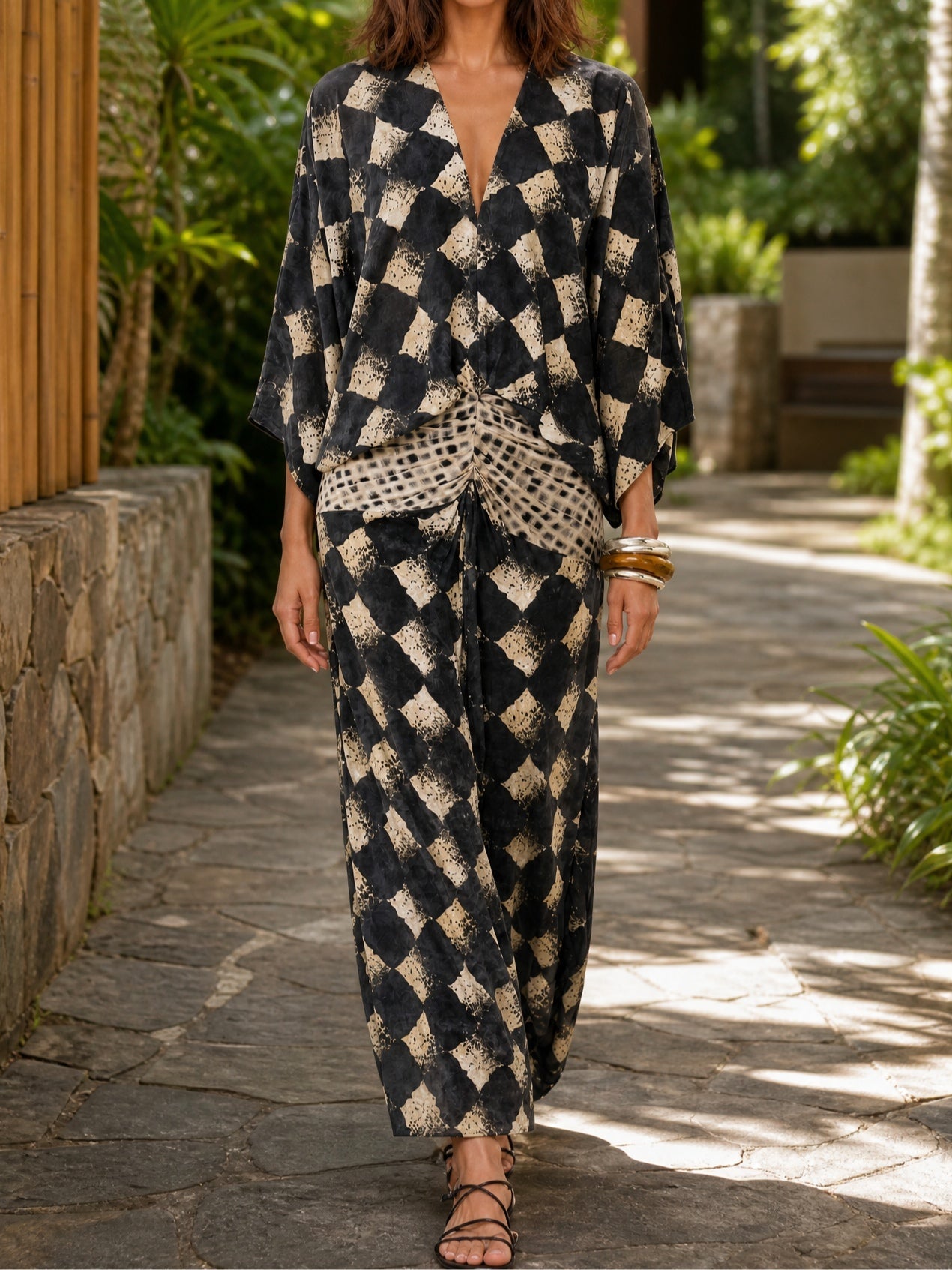 Gavrielle | Kimono Sleeve Printed Dress