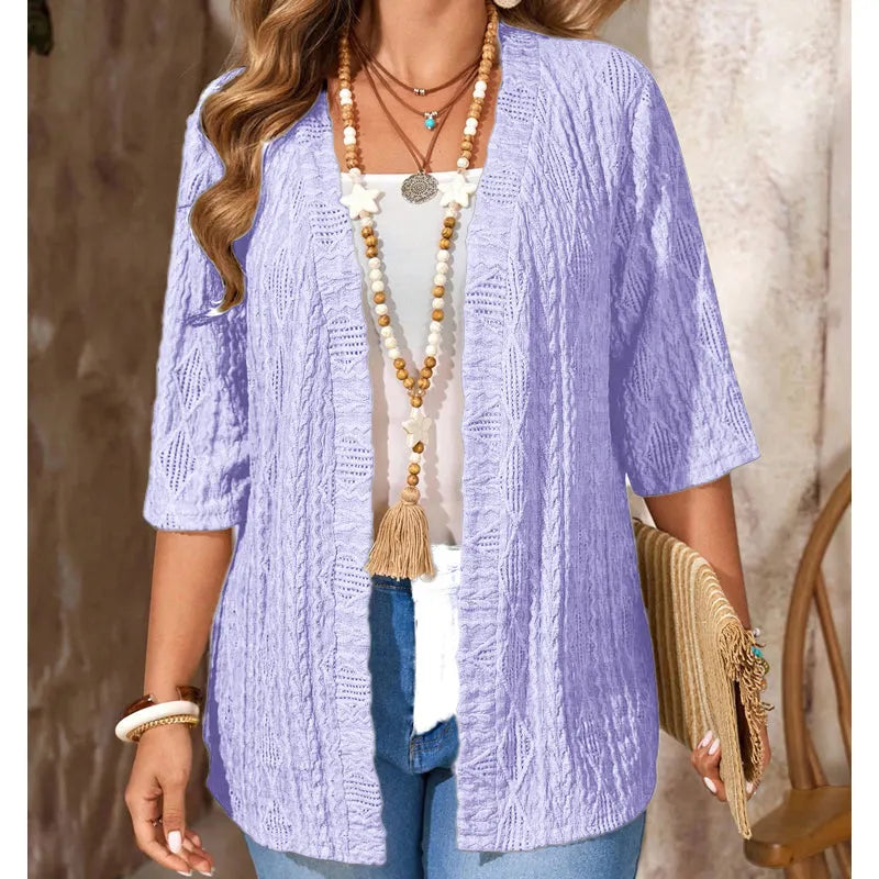 Queniva | Open Front Layered Cardigan Set