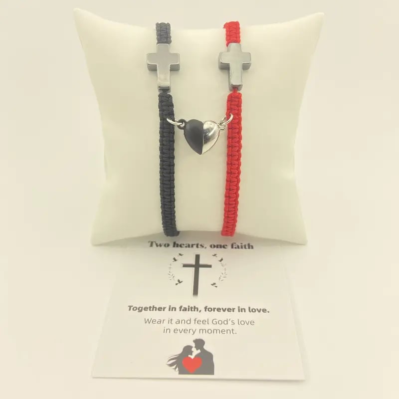 Elaric | Cross Charm Couple Bracelets