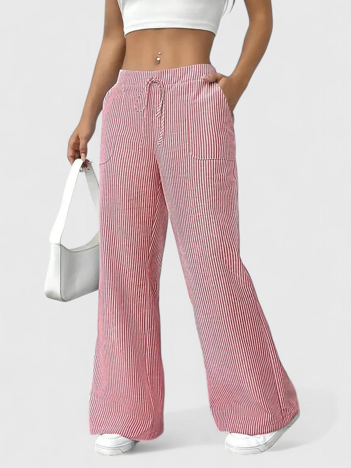 Ainsleigh | Striped Wide Leg Lounge Trousers