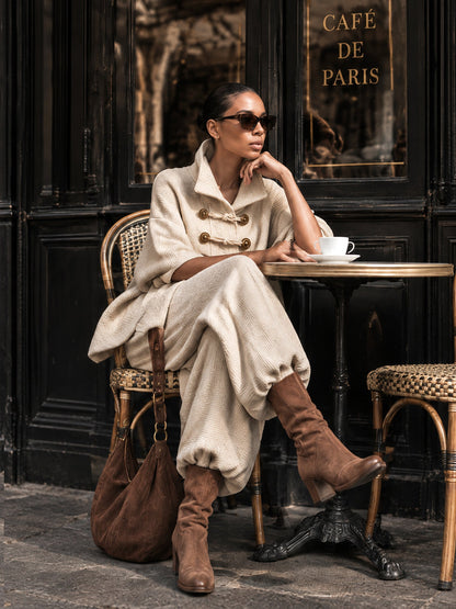 Wendessa | Textured Cape Top and Trouser Set