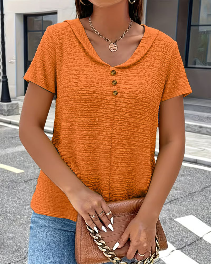 Mirelynn | Textured Button Detail Blouse