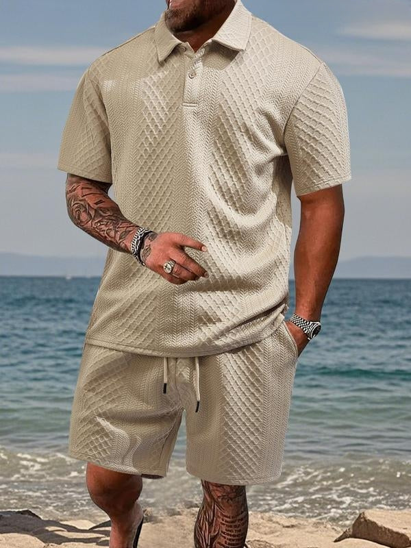 Zyvantex | Textured Polo Two Piece Set