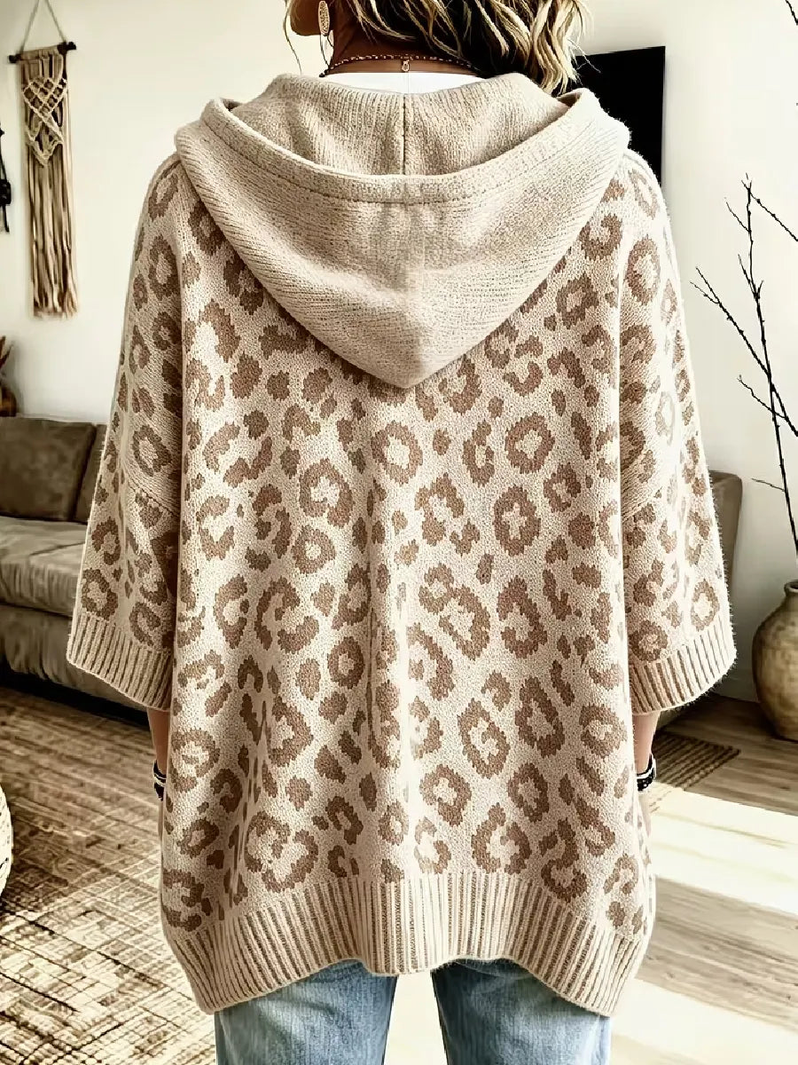 Loxley | Leopard Hooded Knit Sweater
