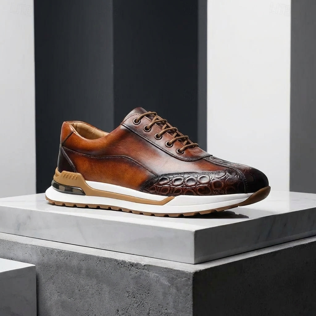 Zorvex | Croc Texture Casual Sneakers