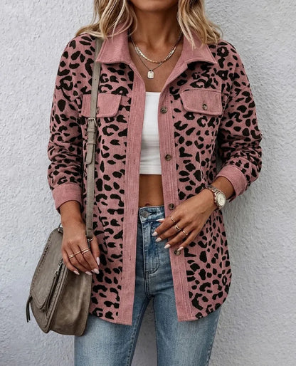 Penhalia | Button Front Animal Print Cardigan