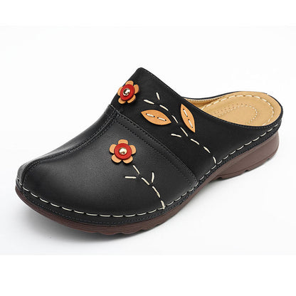 Zorella | Floral Stitch Mule Sandals