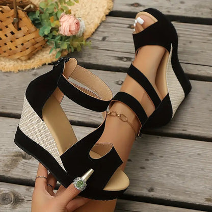 Xavirelle | Cross Strap Platform Wedge Sandals