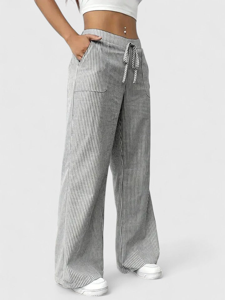 Ainsleigh | Striped Wide Leg Lounge Trousers