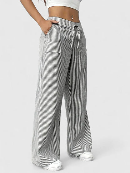 Ainsleigh | Striped Wide Leg Lounge Trousers