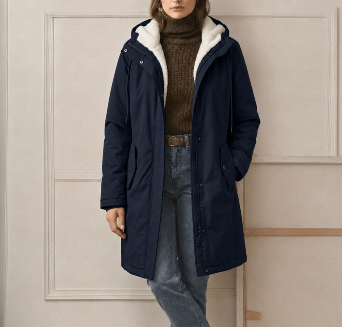 Fawn | Plush Lined Hooded Parka Coat