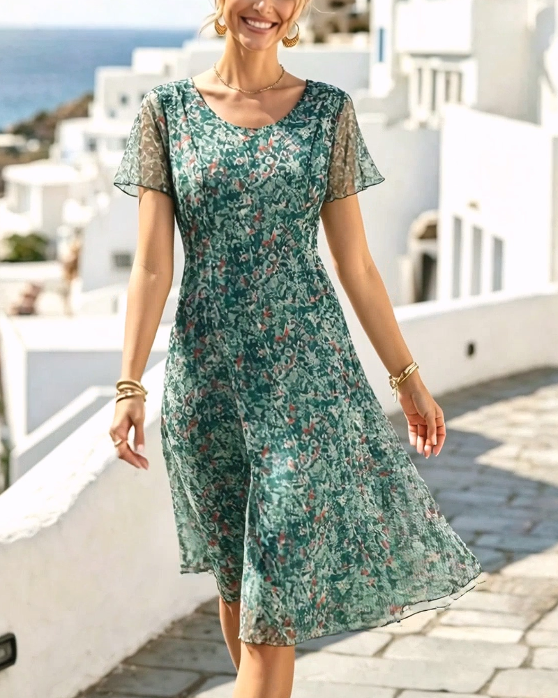 Zylisse | Floral Mesh Midi Dress