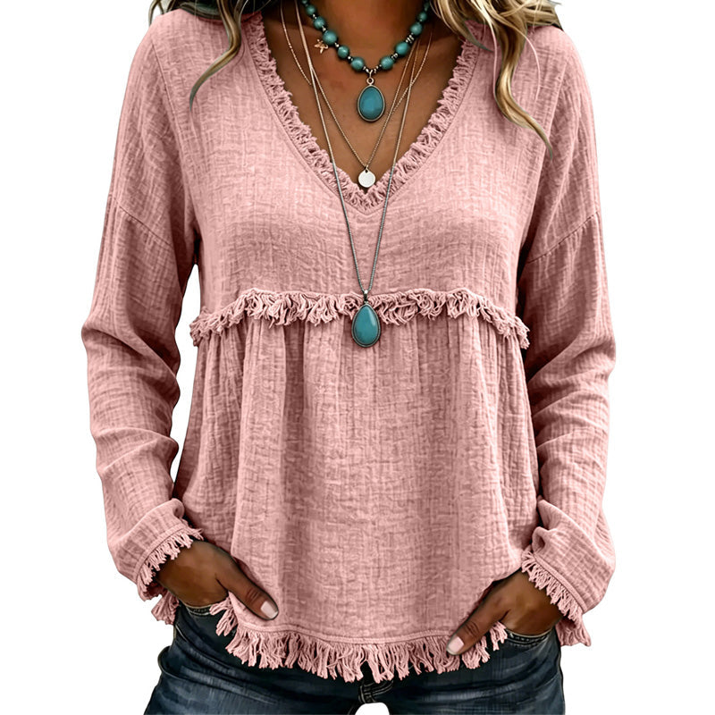 Catriona | Relaxed Tassel Trim Blouse