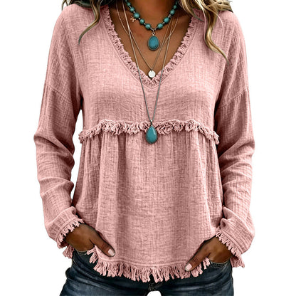 Catriona | Relaxed Tassel Trim Blouse