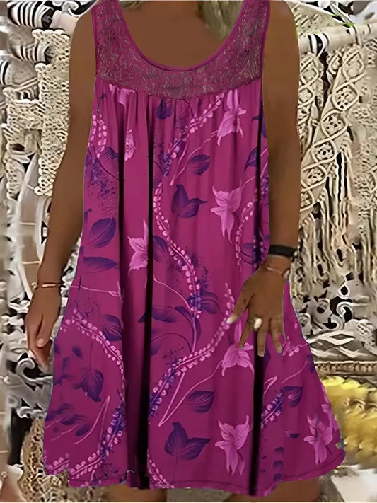 Petalyn | Lace Yoke Floral Swing Dress
