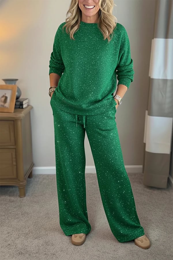 Perrine | Shimmer Relaxed Two Piece Pants Set