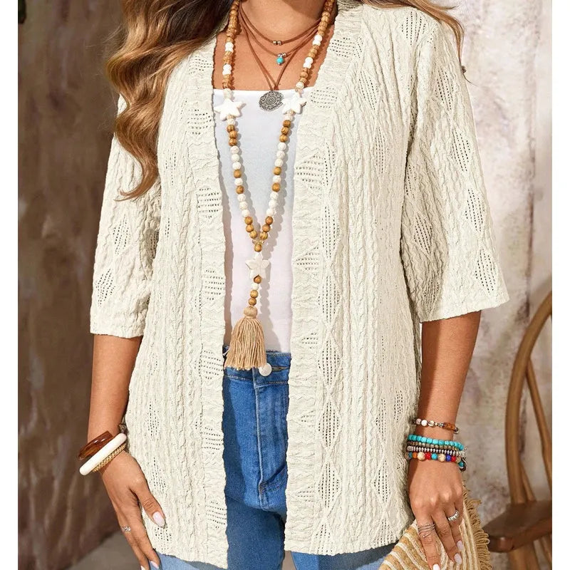 Queniva | Open Front Layered Cardigan Set