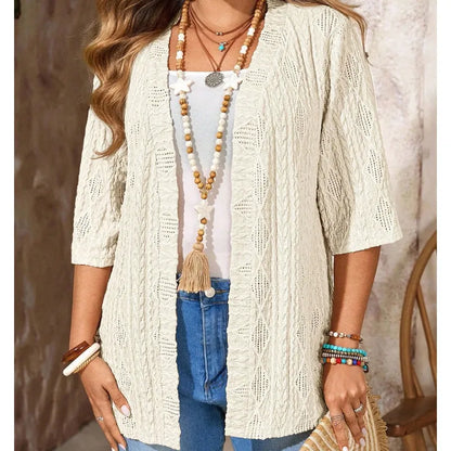 Queniva | Open Front Layered Cardigan Set