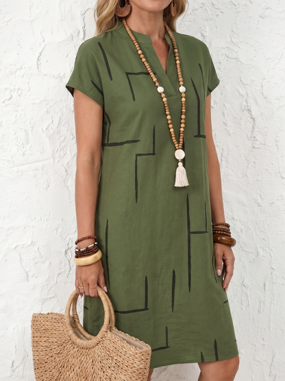 Solenya | Printed Casual Midi Dress