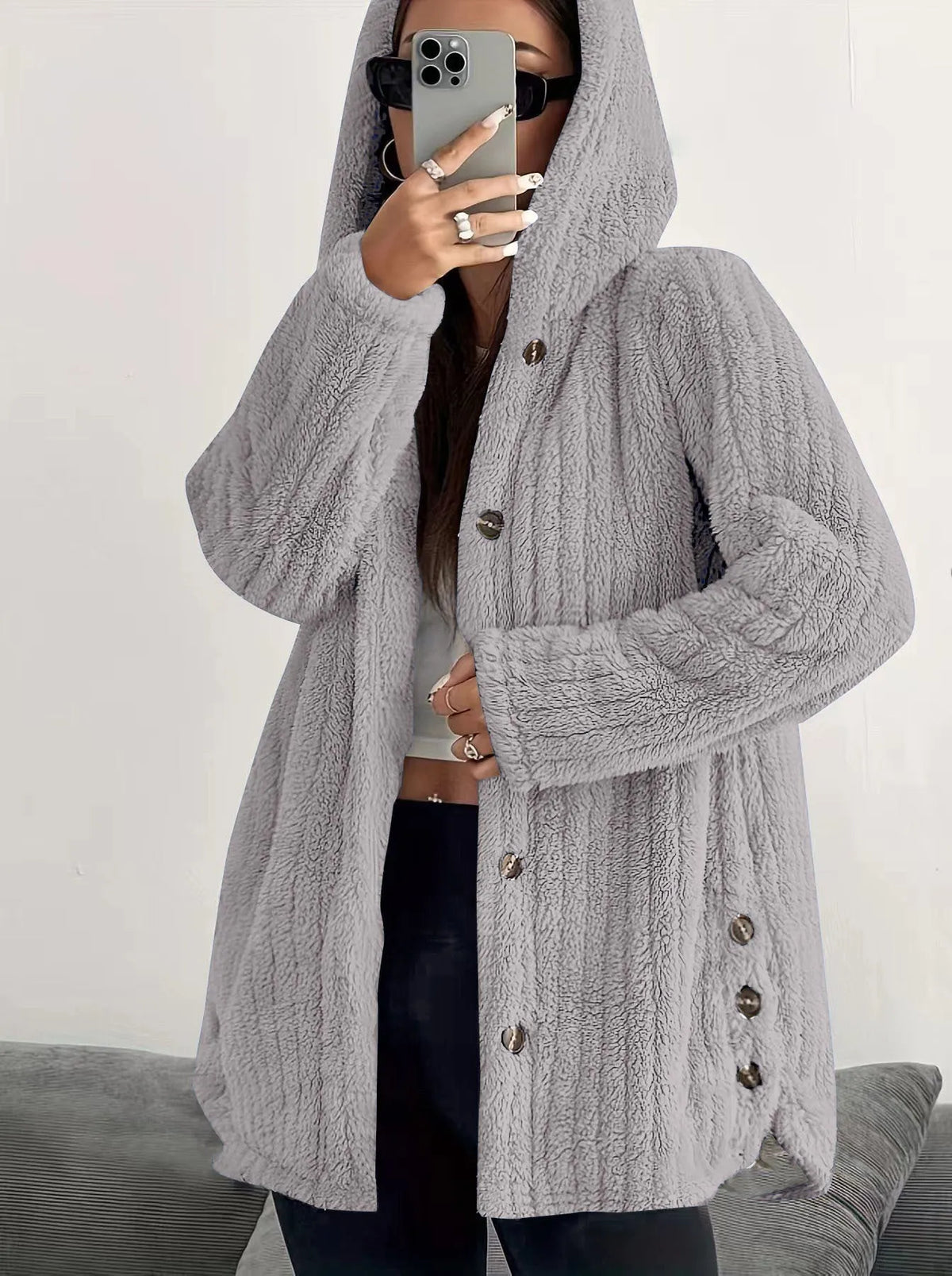 Leonie | Relaxed Plush Hooded Jacket