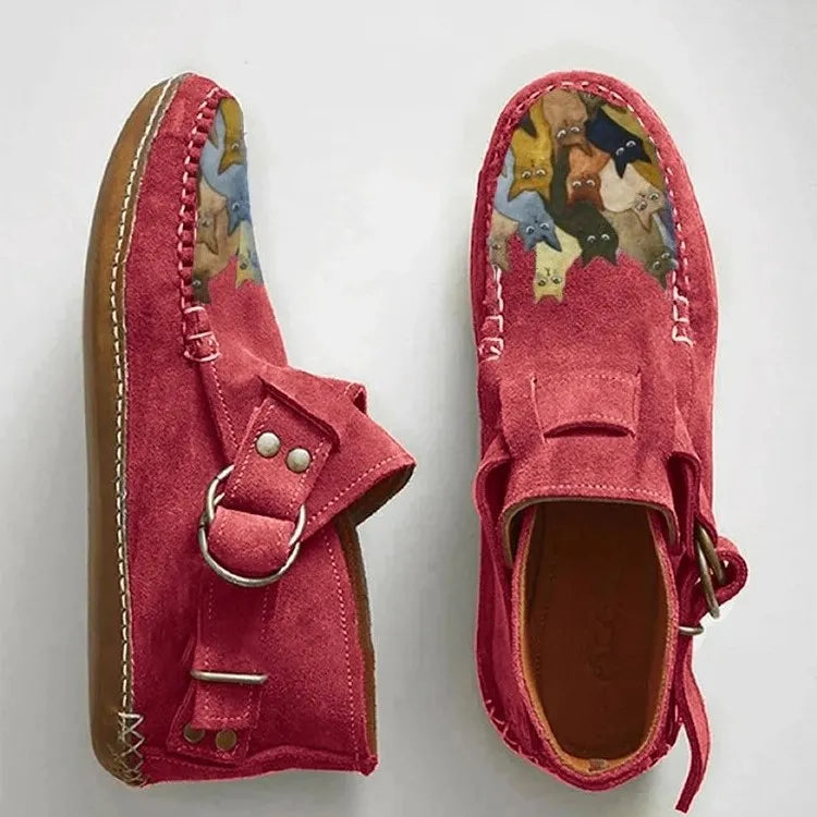 Flannery | Whimsical Cat Detail Casual Loafers