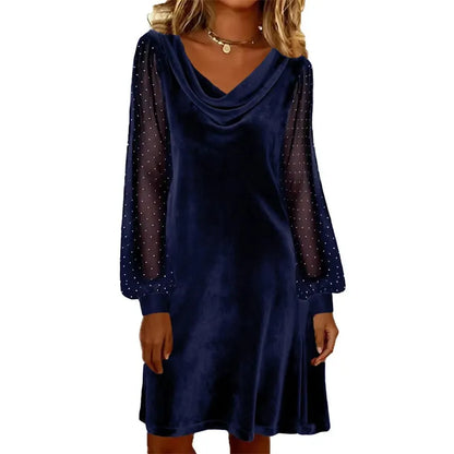 Zinnelle | Embellished Sheer Sleeve Mini Dress