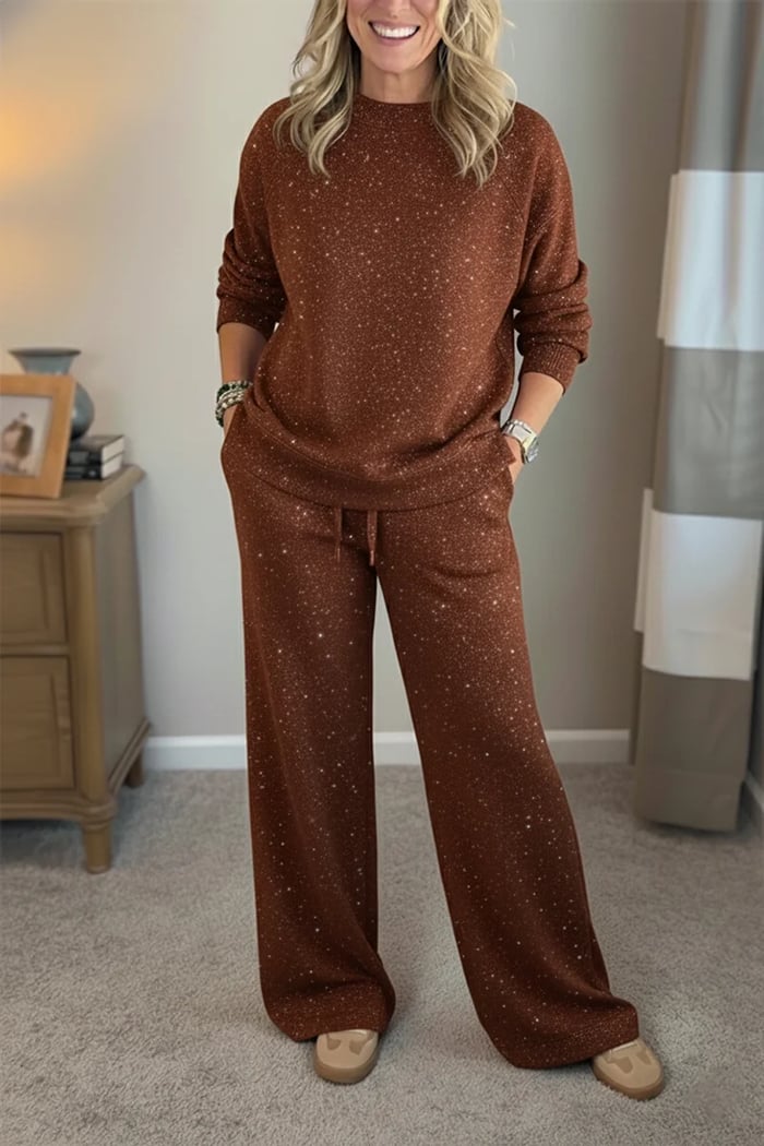Perrine | Shimmer Relaxed Two Piece Pants Set