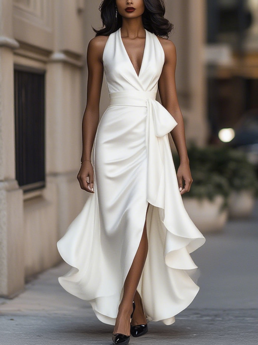 Zorynna | Halter Wrap Maxi Dress