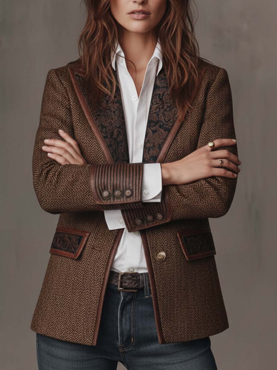 Jovara | Paisley Lapel Tailored Blazer