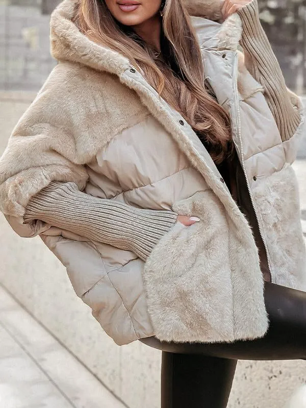 Adelpha | Plush Panel Hooded Puffer Jacket