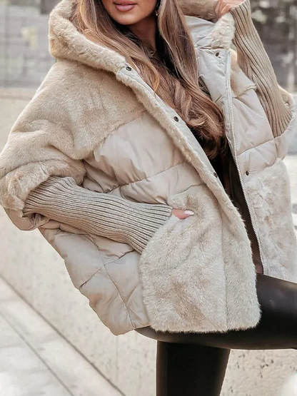 Adelpha | Plush Panel Hooded Puffer Jacket