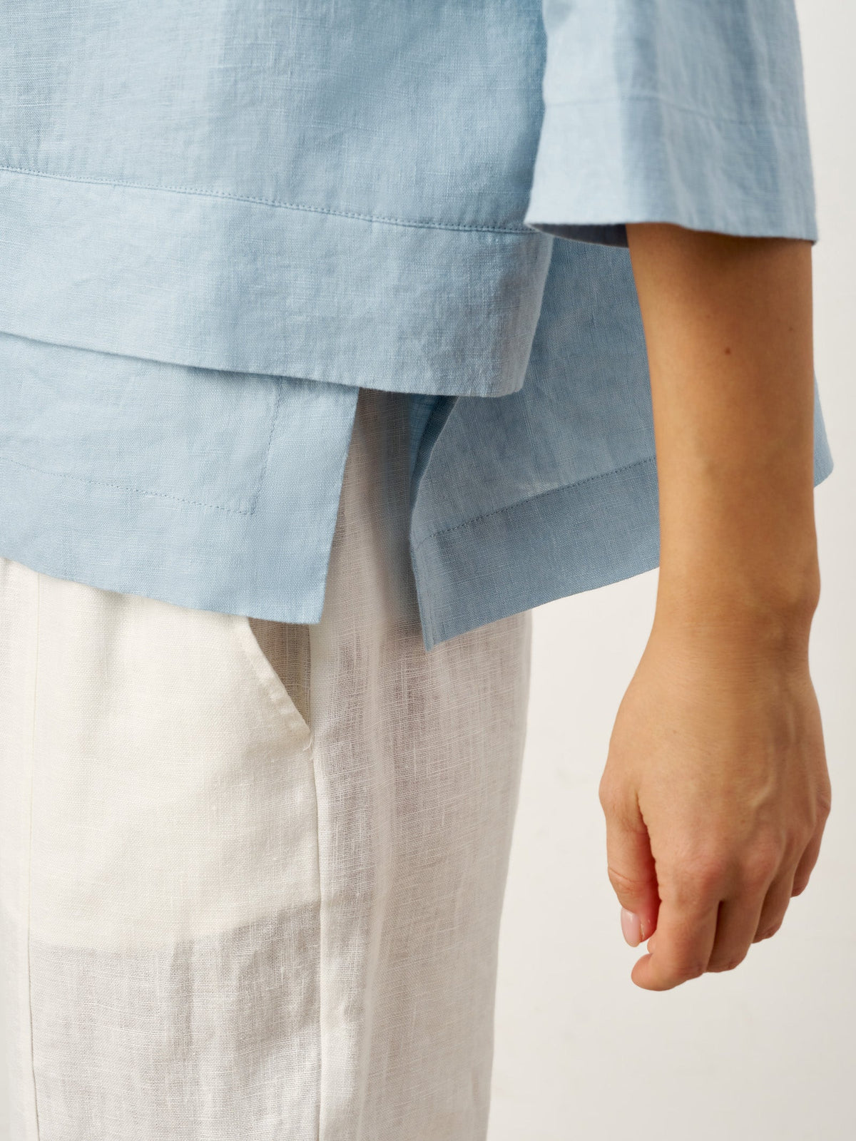 Ondella | Layered Hem Linen Blouse