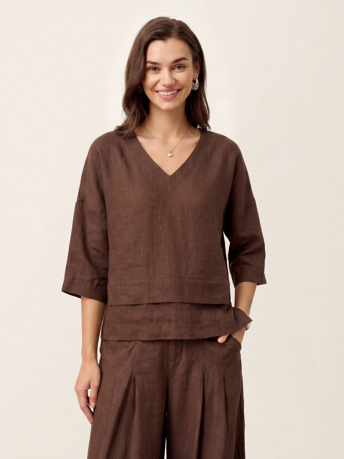 Ondella | Layered Hem Linen Blouse