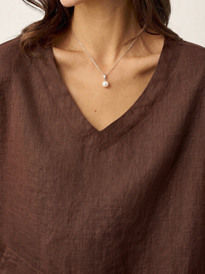 Ondella | Layered Hem Linen Blouse