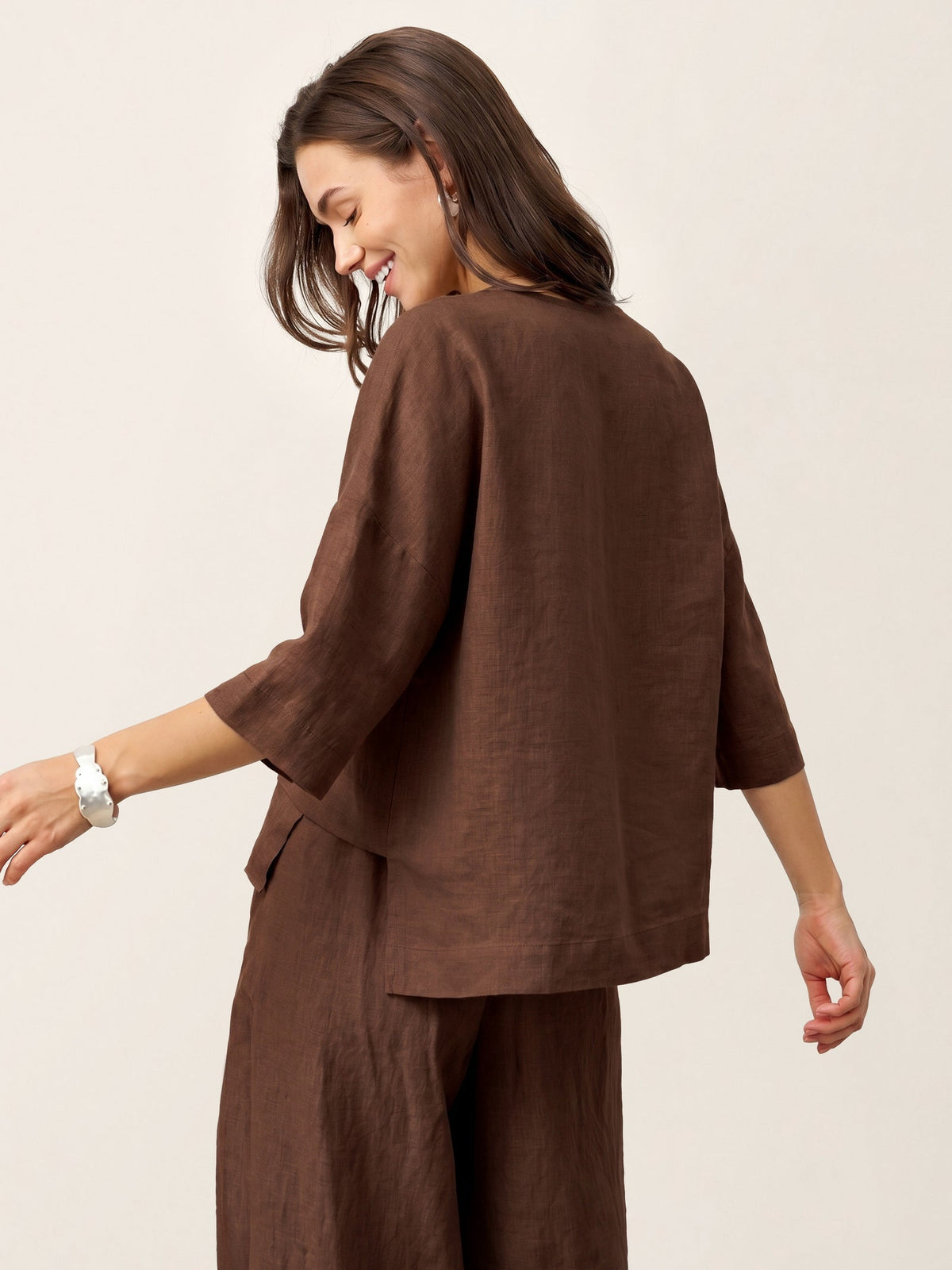 Ondella | Layered Hem Linen Blouse