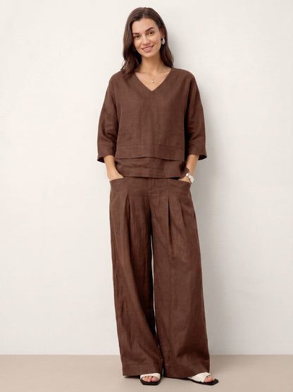 Ondella | Layered Hem Linen Blouse