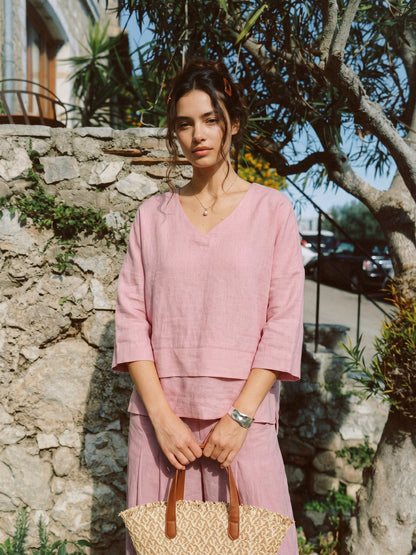 Ondella | Layered Hem Linen Blouse