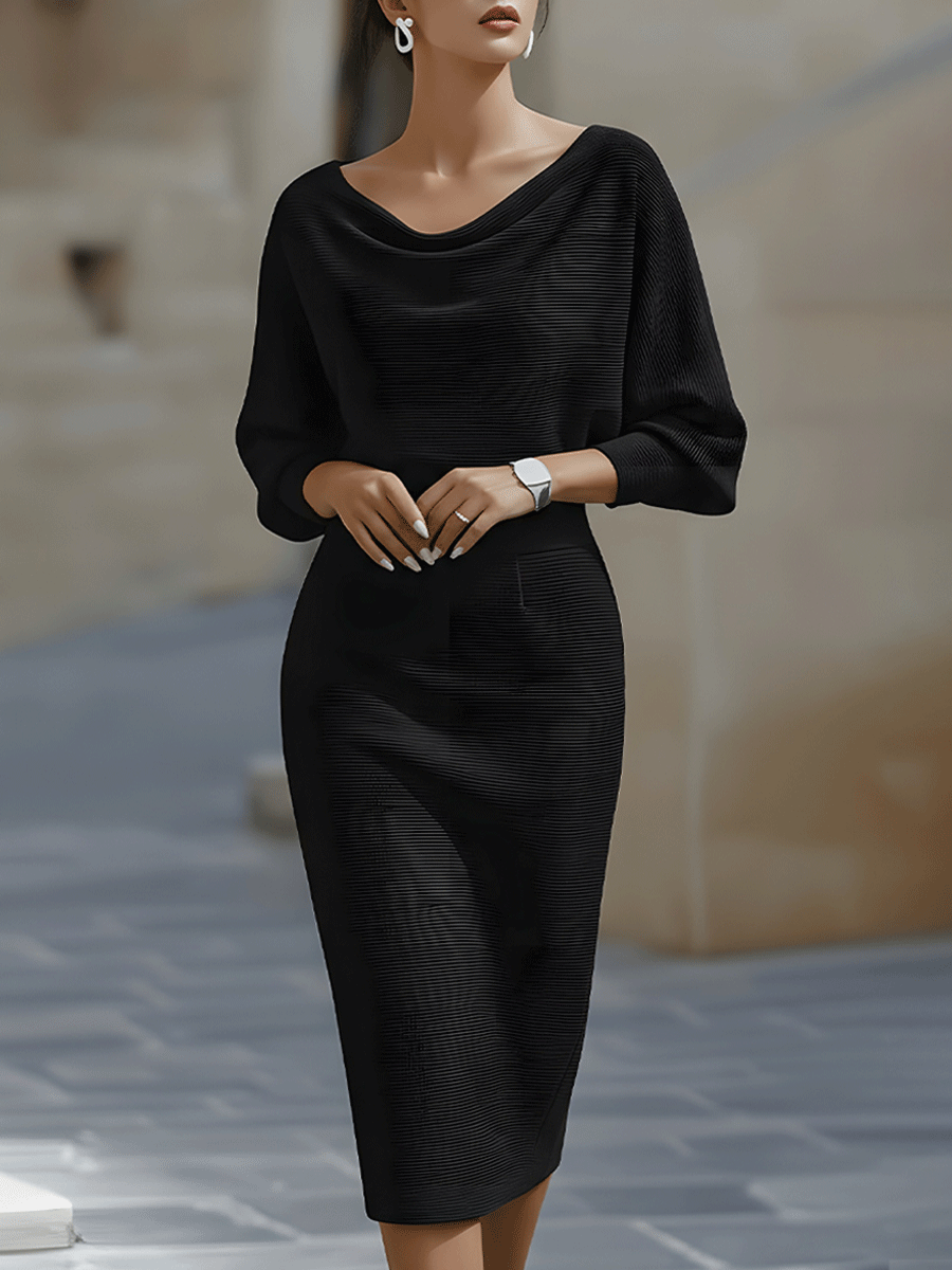 Tamsina | Elegant Textured Bodycon Midi Dress