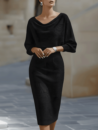 Tamsina | Elegant Textured Bodycon Midi Dress