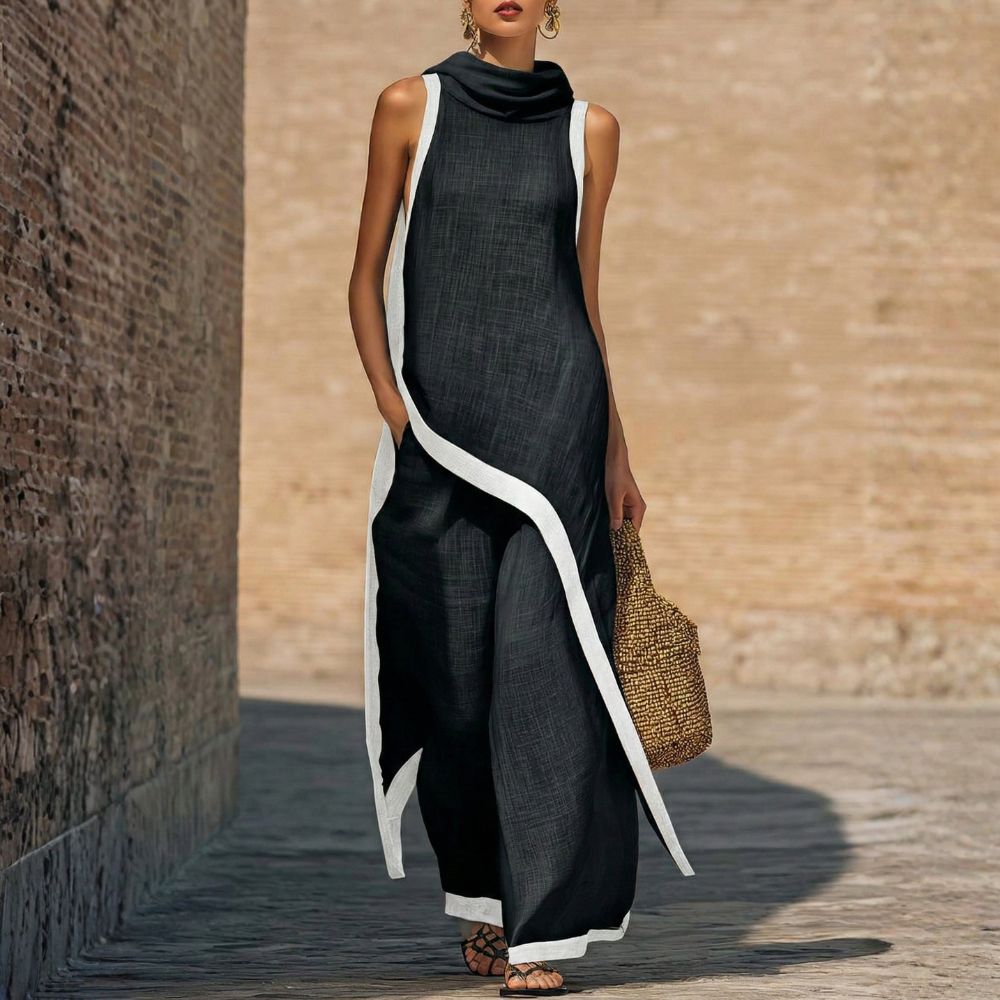 Calyssa | Flowing Contrast Edge Jumpsuit