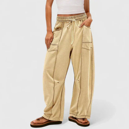 Daciana | Relaxed Drawstring Wide Leg Trousers