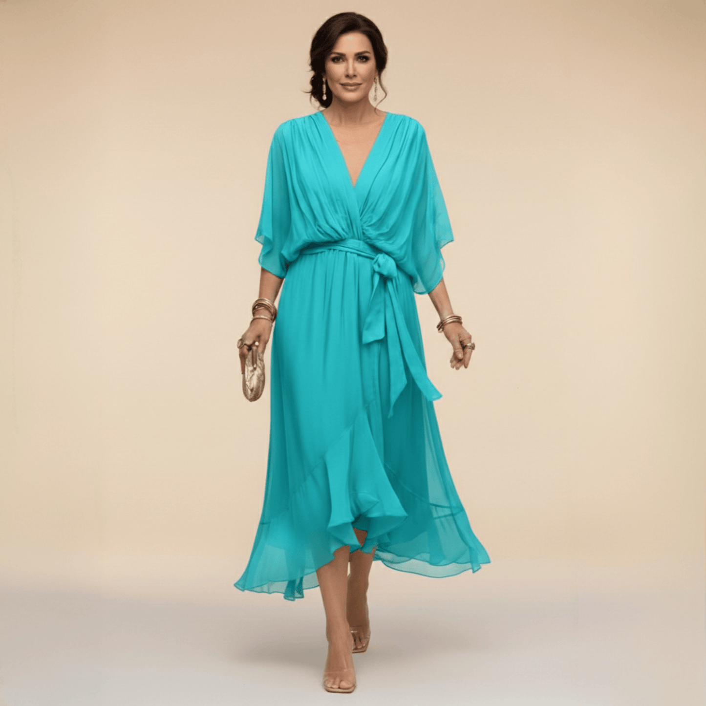 Avielle | Flowing Tie Waist Midi Dress