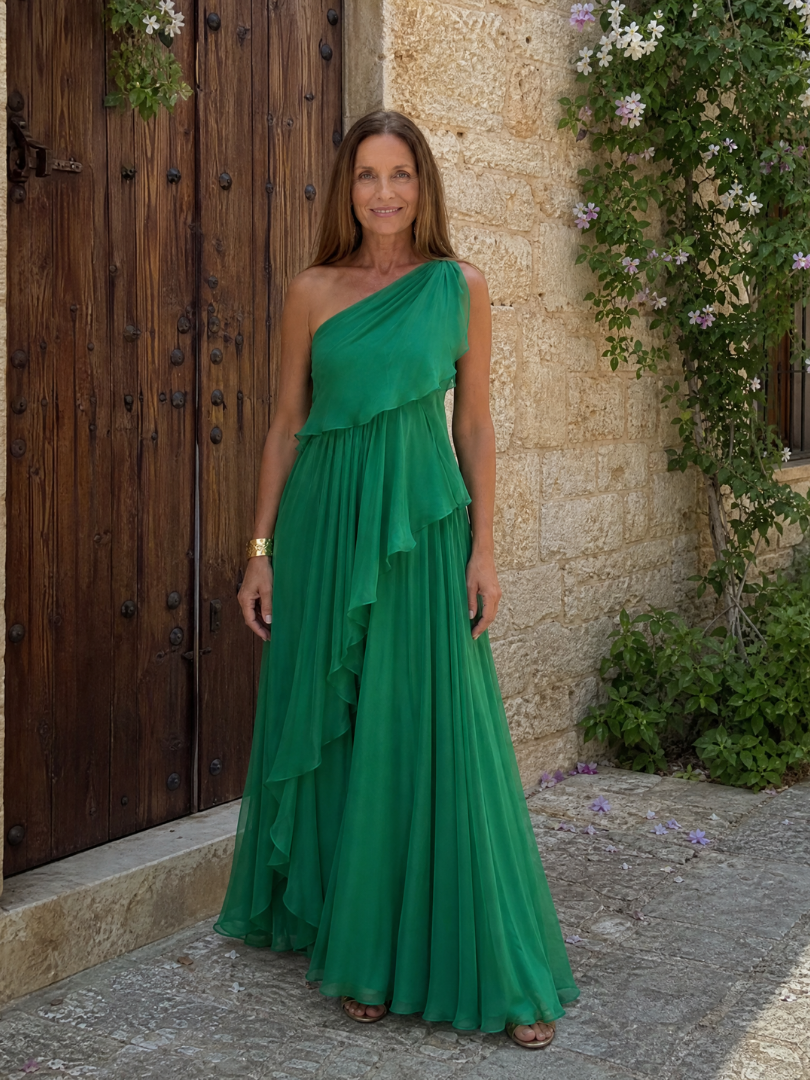 Lavinelle | Pleated One Shoulder Formal Gown