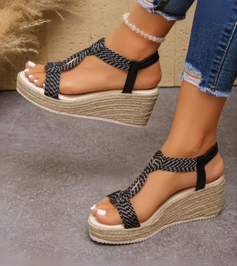 Sylverine | Knotted Open Toe Wedge Sandals