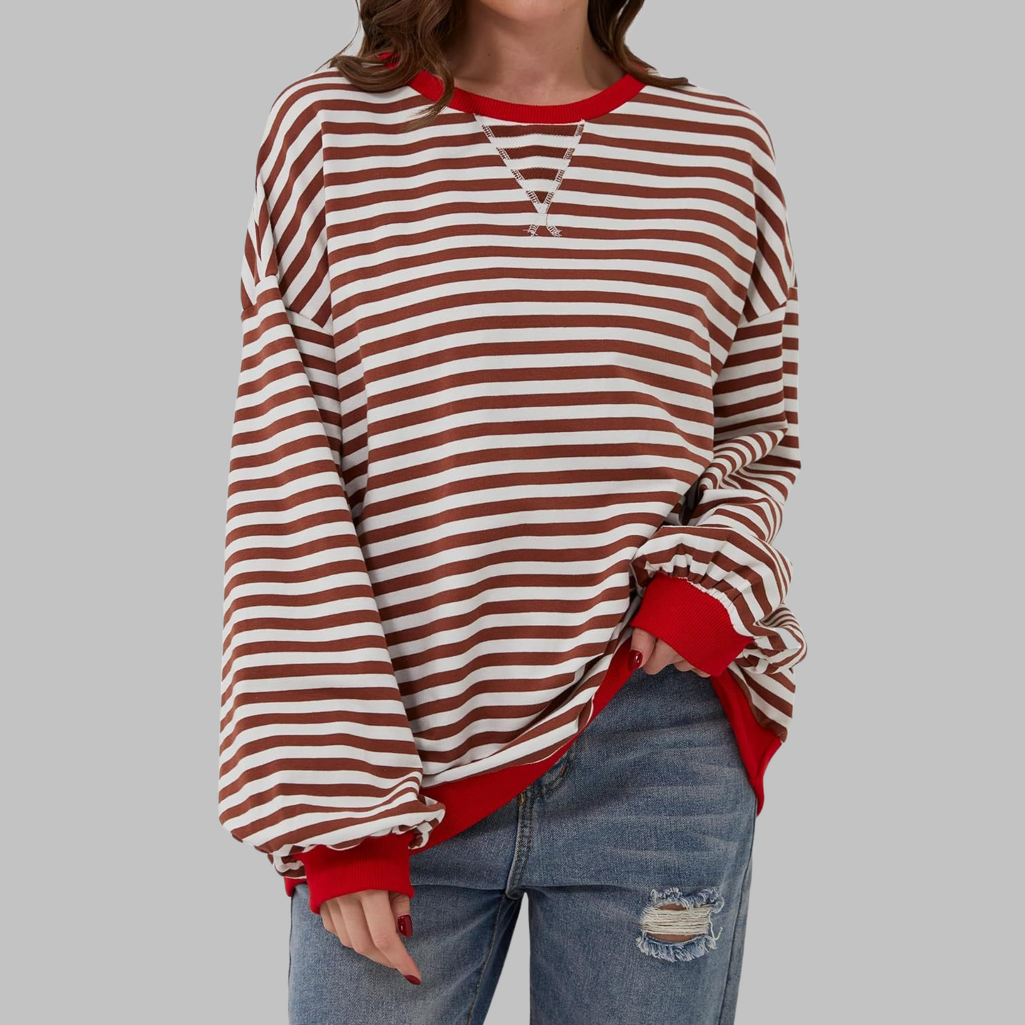 Ulyssa | Color Block Stripe Sweatshirt