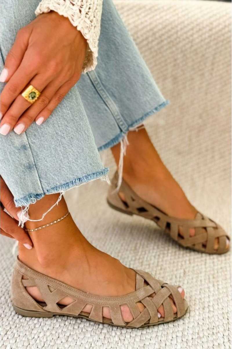 Zinnia | Woven Cut Out Comfort Sandals