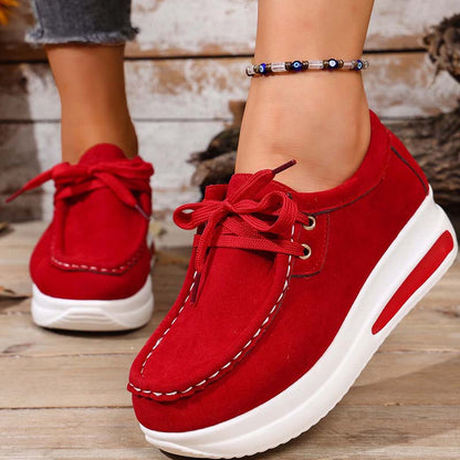 Uma | Cushioned Platform Lace Up Shoes