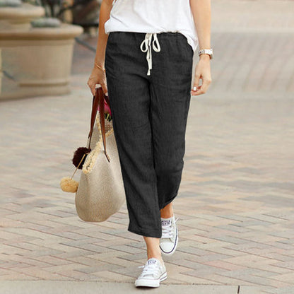 Solveta | Drawstring Casual Ankle Trousers