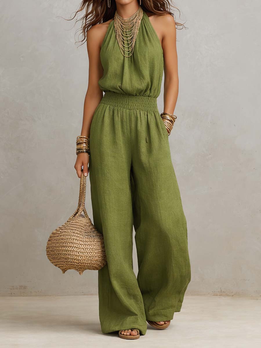 Brisea | Relaxed Linen Blend Jumpsuit
